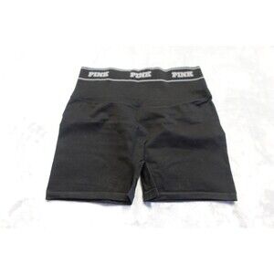 Victoria's Secret Black Large PINK Seamless Logo Bike Shorts NWT